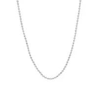 Collier chaîne boule ovale en argent sterling de 46 cm x 1,5 mm