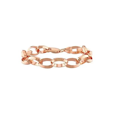 18K Rose Goldplated Sterling Silver Rolo Chain Bracelet 7.5-inch