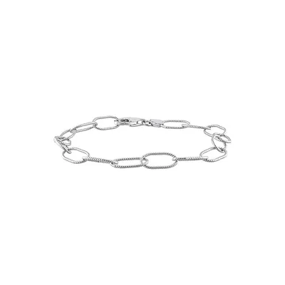 Sterling Silver Twisted Rolo Chain Bracelet