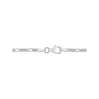 Collier à chaîne Figaro en argent sterling, 51 cm