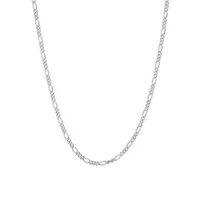 Collier à chaîne Figaro en argent sterling, 51 cm