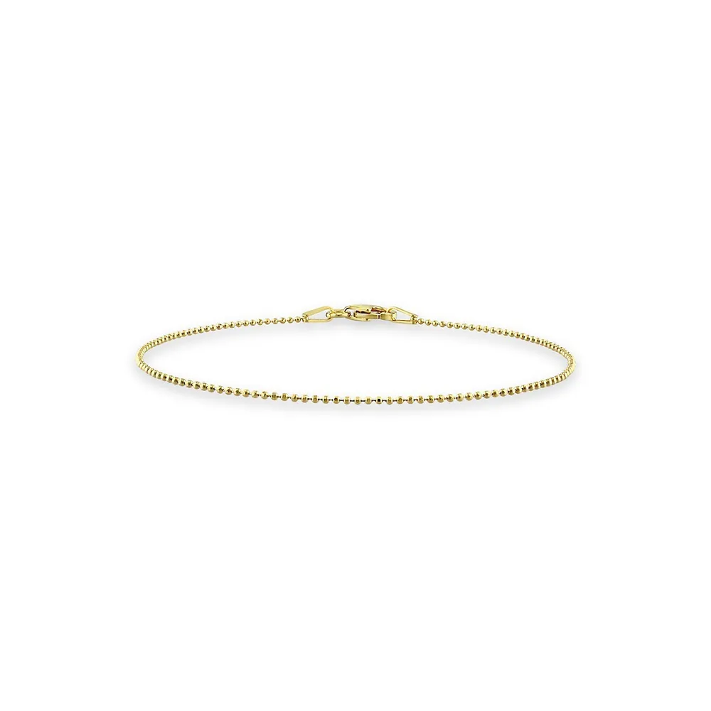 18K Goldplated Sterling Silver Ball Chain Bracelet - 7.5-Inch