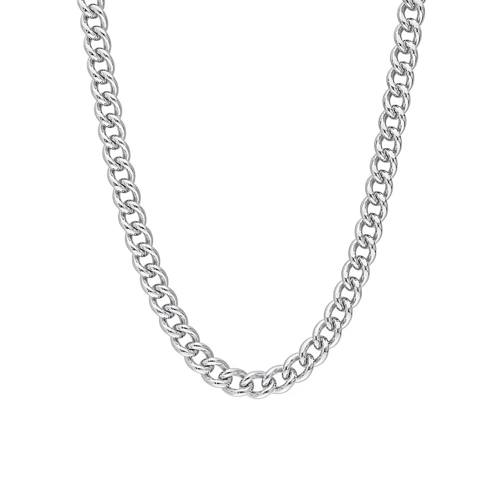 STERLING SILVER CURB LINK CHAIN NECKLACE