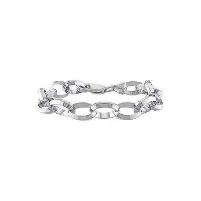 Sterling Silver Rolo Chain Bracelet - 10.5-Inch x 8MM