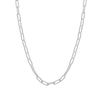 Sterling Silver Fancy Paperclip Chain Necklace