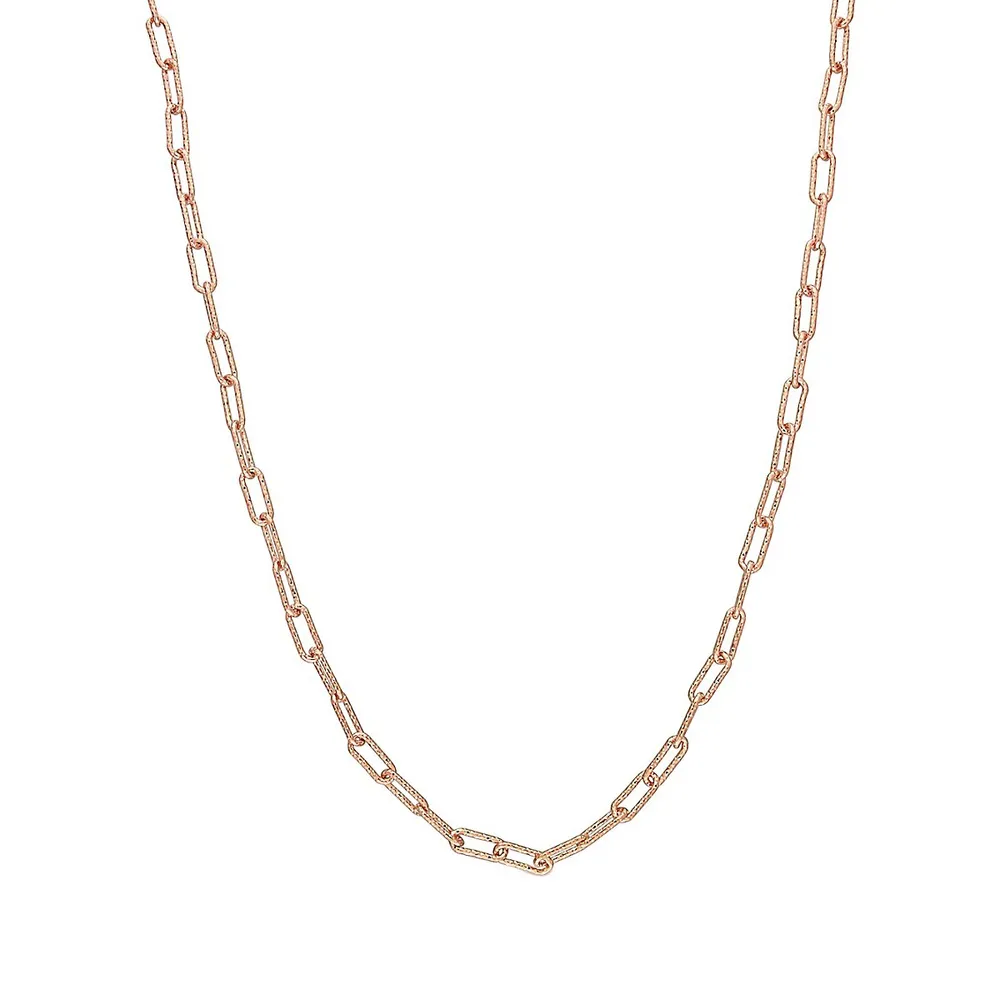 18K Rose Goldplated Sterling Silver Fancy Paperclip-Chain Necklace - 18-Inch