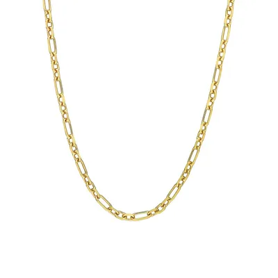 18K Yellow Goldplated Sterling Silver Figaro Chain Necklace