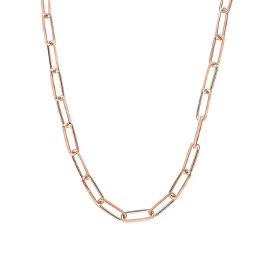 18K Rose Goldplated Sterling Silver Paperclip Chain Necklace