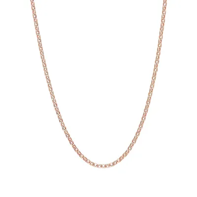 18K Rose Goldplated Sterling Silver Rolo Chain Necklace - 18-Inch x 1.85MM