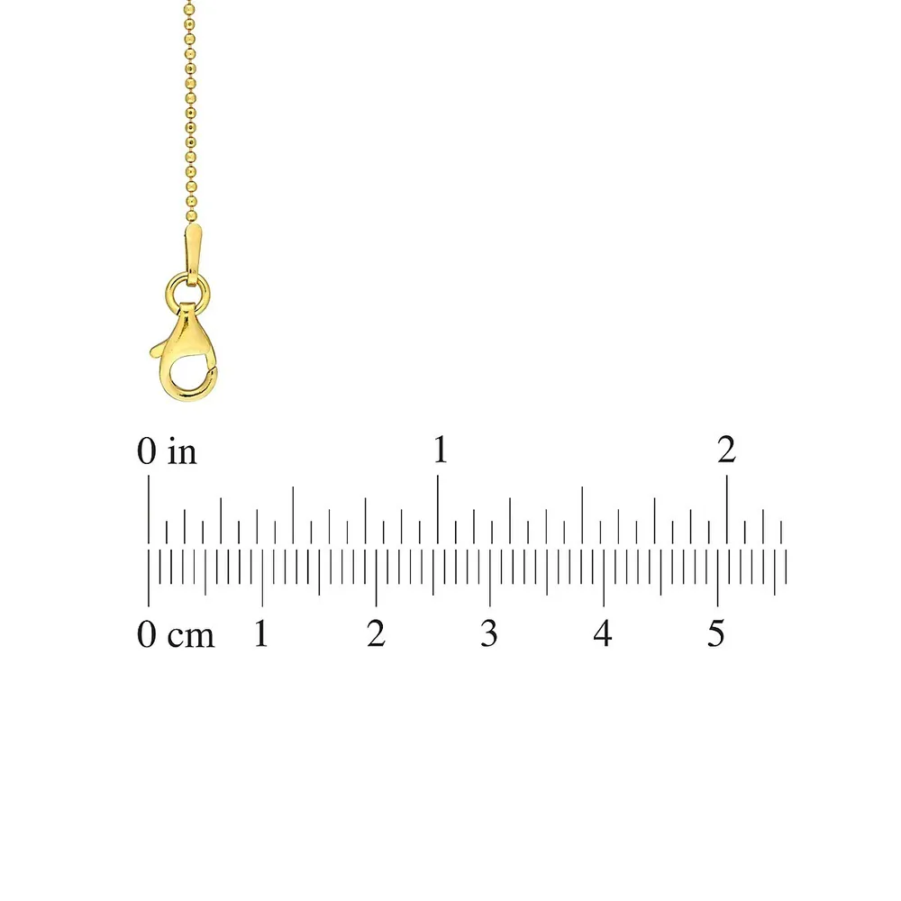 18K Goldplated Sterling Silver Ball Chain Bracelet - 9-Inch