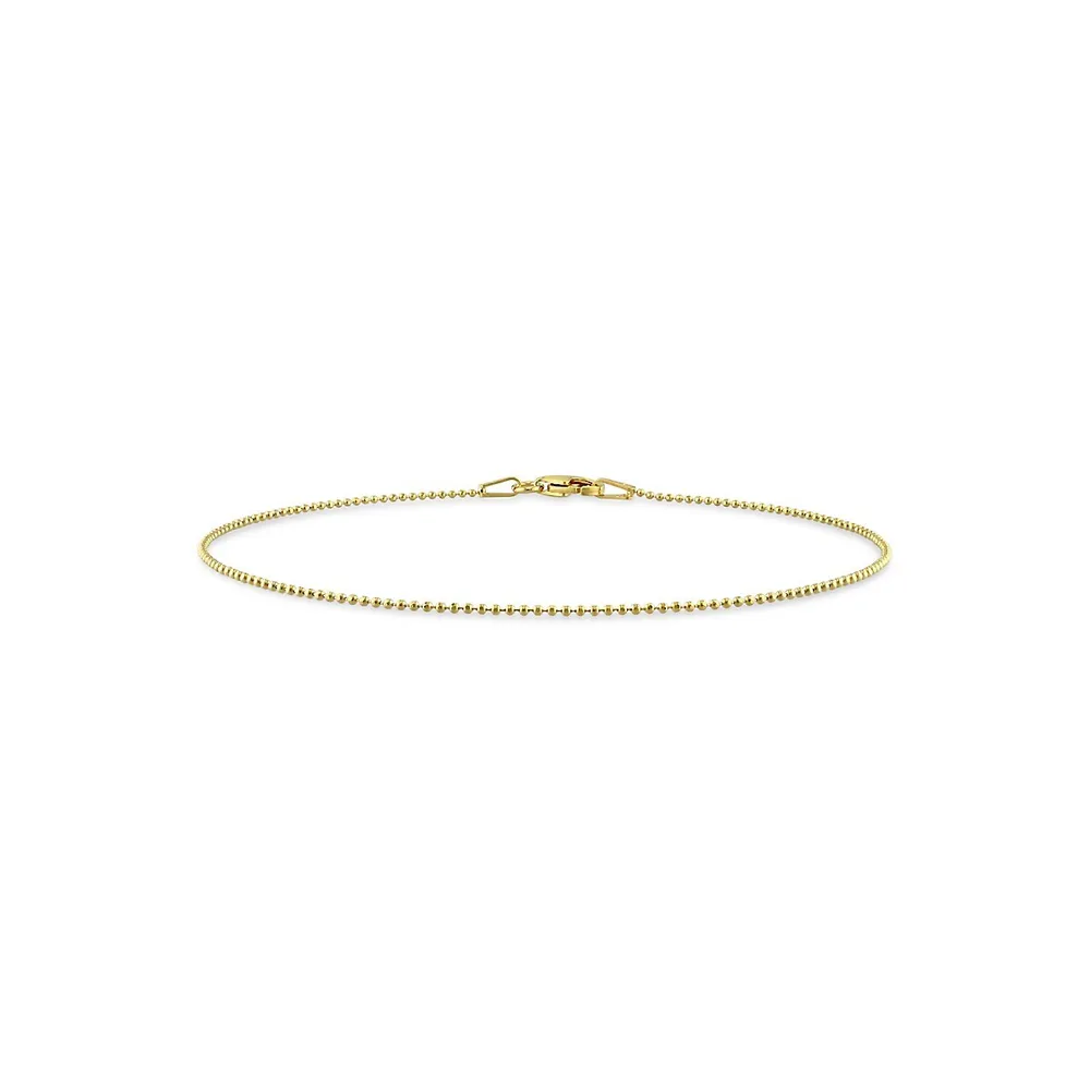 18K Goldplated Sterling Silver Ball Chain Bracelet - 9-Inch