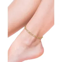 18K Goldplated Sterling Silver Paperclip Chain Anklet - 9-Inch x 5MM