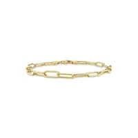 18K Goldplated Sterling Silver Paperclip Chain Anklet - 9-Inch x 5MM