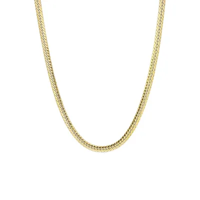 18K Goldplated Sterling Silver Herringbone Chain Necklace - 16-Inch x 3MM