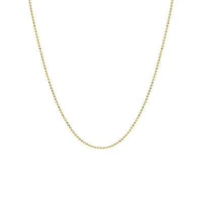 18K Goldplated Sterling Silver Ball Chain Necklace - 20-Inch x 1MM
