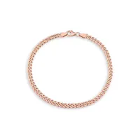 18K Rose Goldplated Sterling Silver Curb Chain Bracelet - 9-Inch x 4.4MM