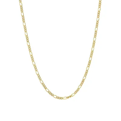 18K Goldplated Sterling Figaro Chain Necklace - 16-Inch