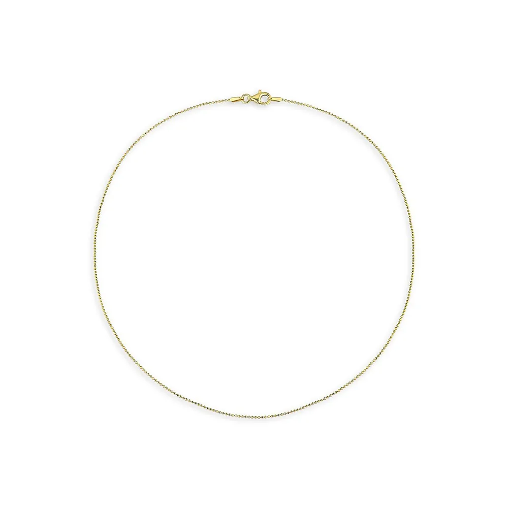 18K Goldplated Sterling Silver Ball Chain Necklace - 16-Inch