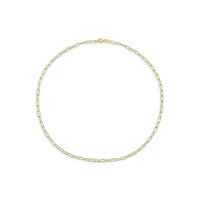 18K Goldplated Sterling Silver Fancy Paperclip Chain Necklace - 18-Inch x 3MM