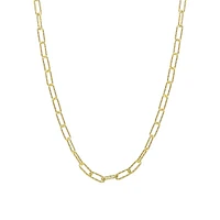 18K Goldplated Sterling Silver Fancy Paperclip Chain Necklace - 18-Inch x 3MM