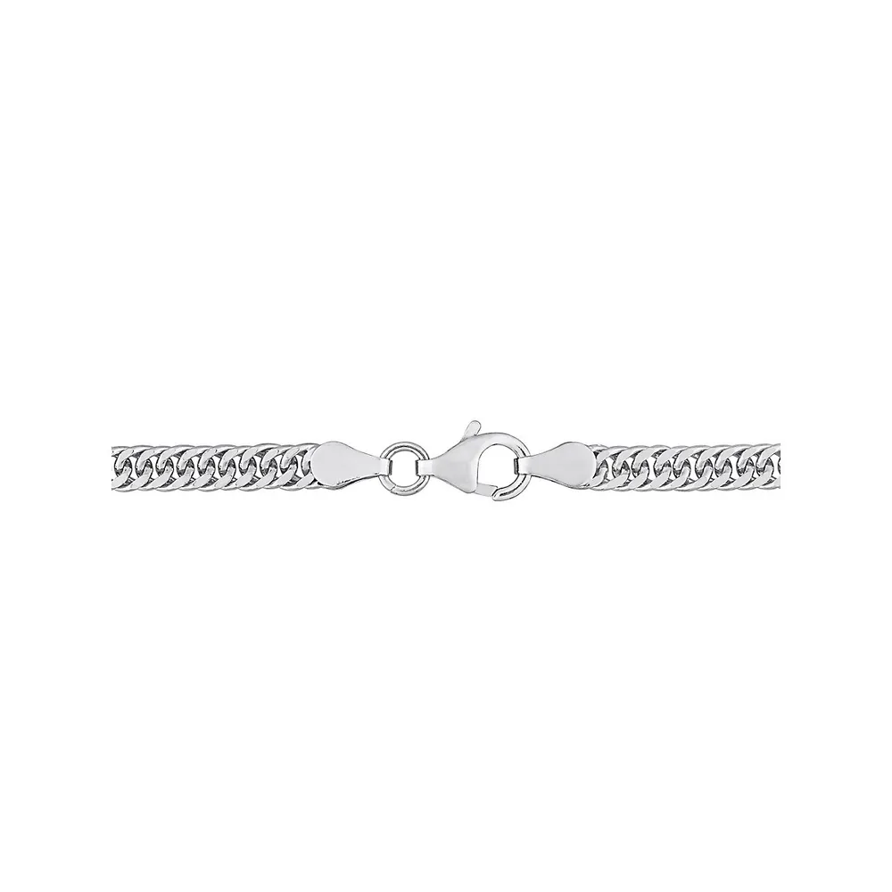 Sterling Silver Fancy Curb Link Chain Necklace