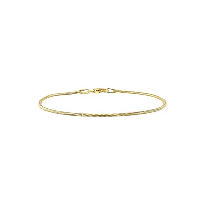 Goldtone Snake Chain Bracelet - 7.5-Inch x 1.2MM
