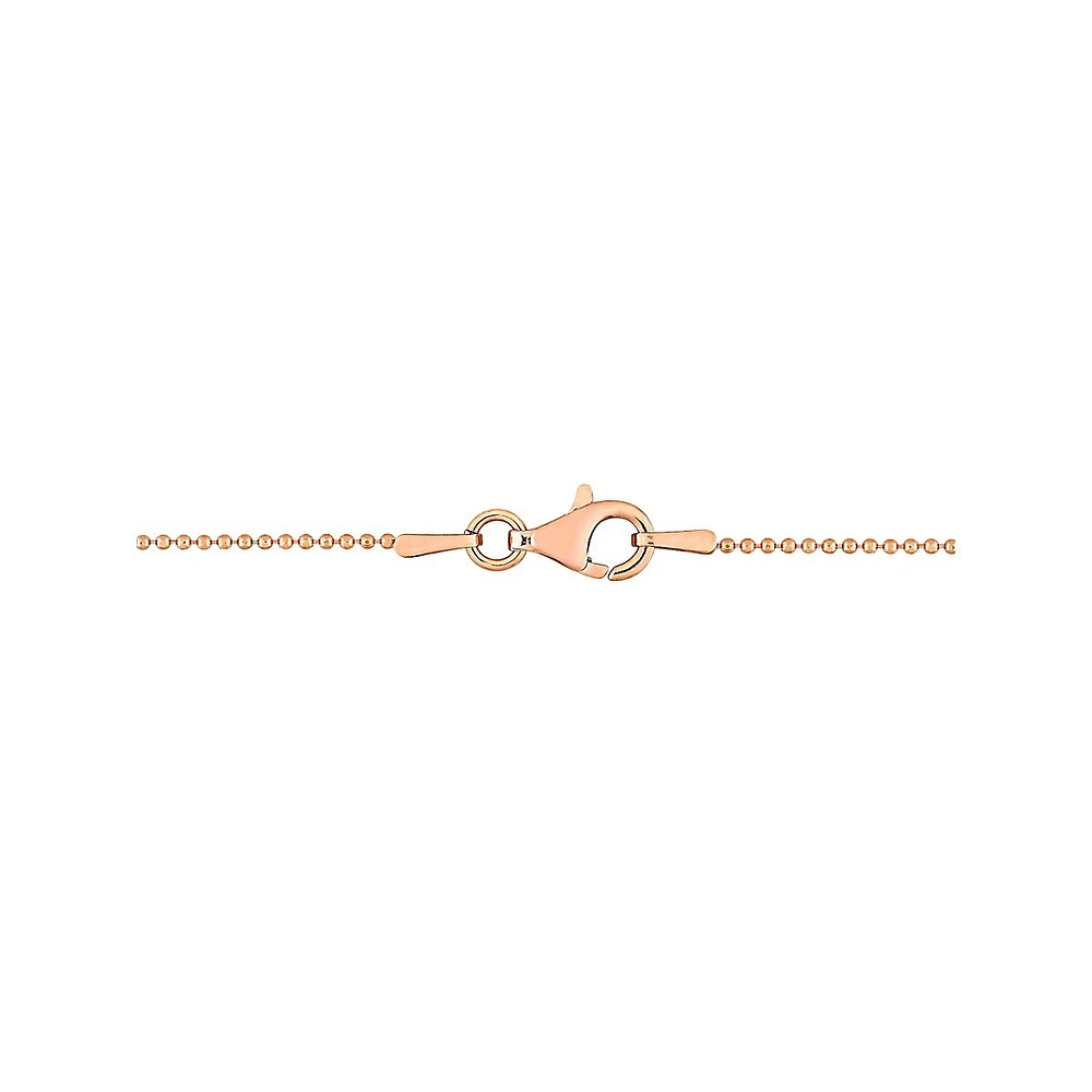 18K Rose Goldplated Sterling Silver Ball Chain Bracelet - 9-Inch x 1MM