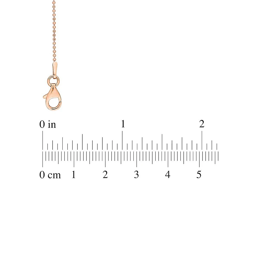 18K Rose Goldplated Sterling Silver Ball Chain Bracelet - 9-Inch x 1MM