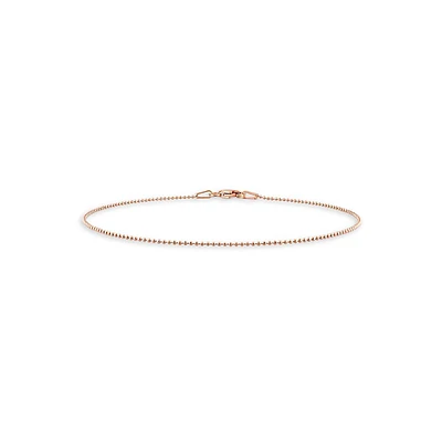 18K Rose Goldplated Sterling Silver Ball Chain Bracelet - 9-Inch x 1MM