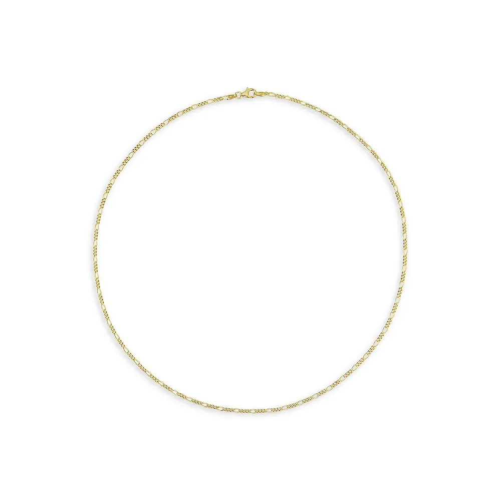 18K Goldplated Sterling Silver Figaro Chain Necklace