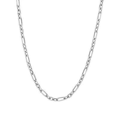 Sterling Silver Figaro Chain Necklace - 20-Inch