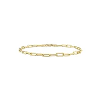 18K Goldplated Sterling Silver Paperclip Chain Anklet - 9-Inch x 3.5MM