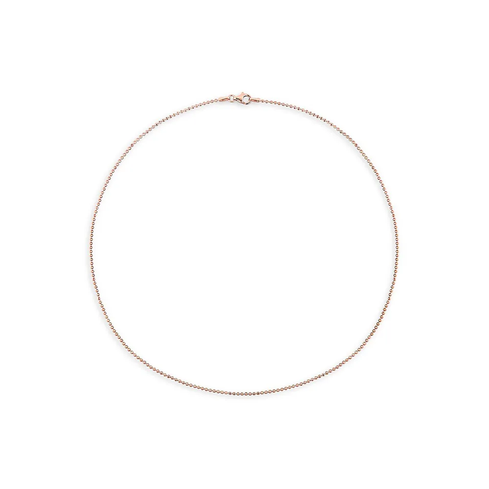 18K Rose Goldplated Sterling Silver Ball Chain Necklace - 18-Inch