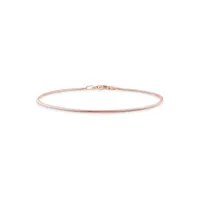 18K Rose Goldplated Sterling Silver Snake Chain Bracelet - 9-Inch x 1.2MM