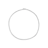 Sterling Silver Herringbone Chain Necklace - 16-Inch x 2MM