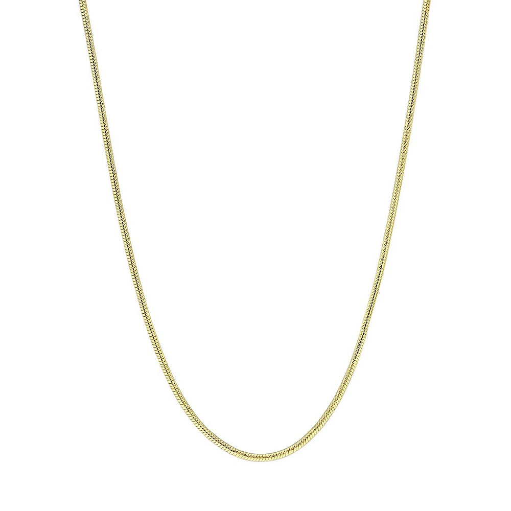 18K Yellow Goldplated Sterling Silver Snake Chain Necklace - 16-Inch x 1.2MM