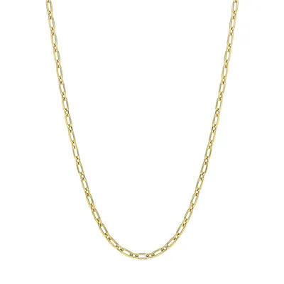 18K Yellow Goldplated Sterling Silver Figaro Chain Necklace - 18-Inch x 2MM