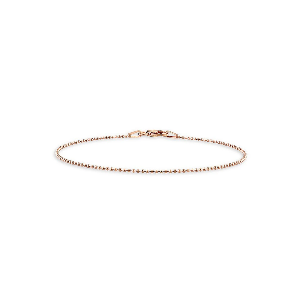 18K Rose Goldplated Sterling Silver Ball Chain Bracelet