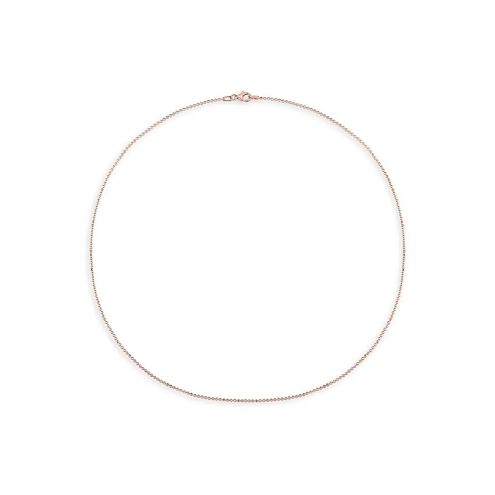 Rose Goldplated Sterling Silver Ball Chain Necklace - 20-Inch x 1.5MM