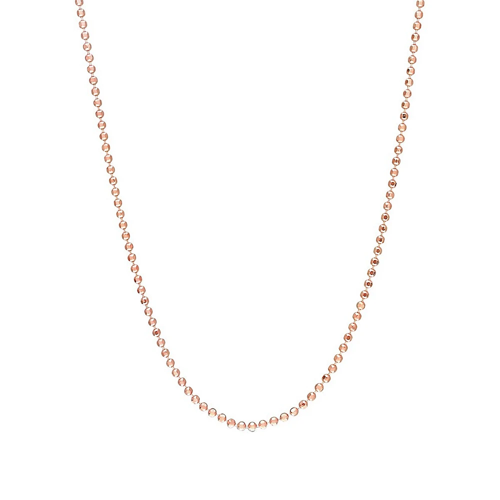 Rose Goldplated Sterling Silver Ball Chain Necklace - 20-Inch x 1.5MM