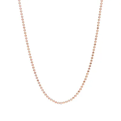 Rose Goldplated Sterling Silver Ball Chain Necklace - 20-Inch x 1.5MM