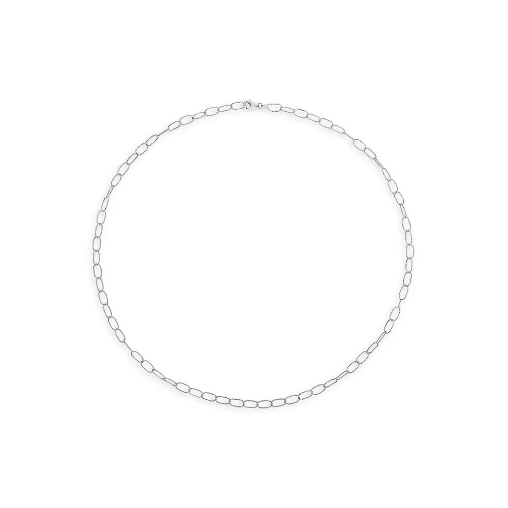 Sterling Silver Twisted Rolo Chain Necklace - 30-Inch