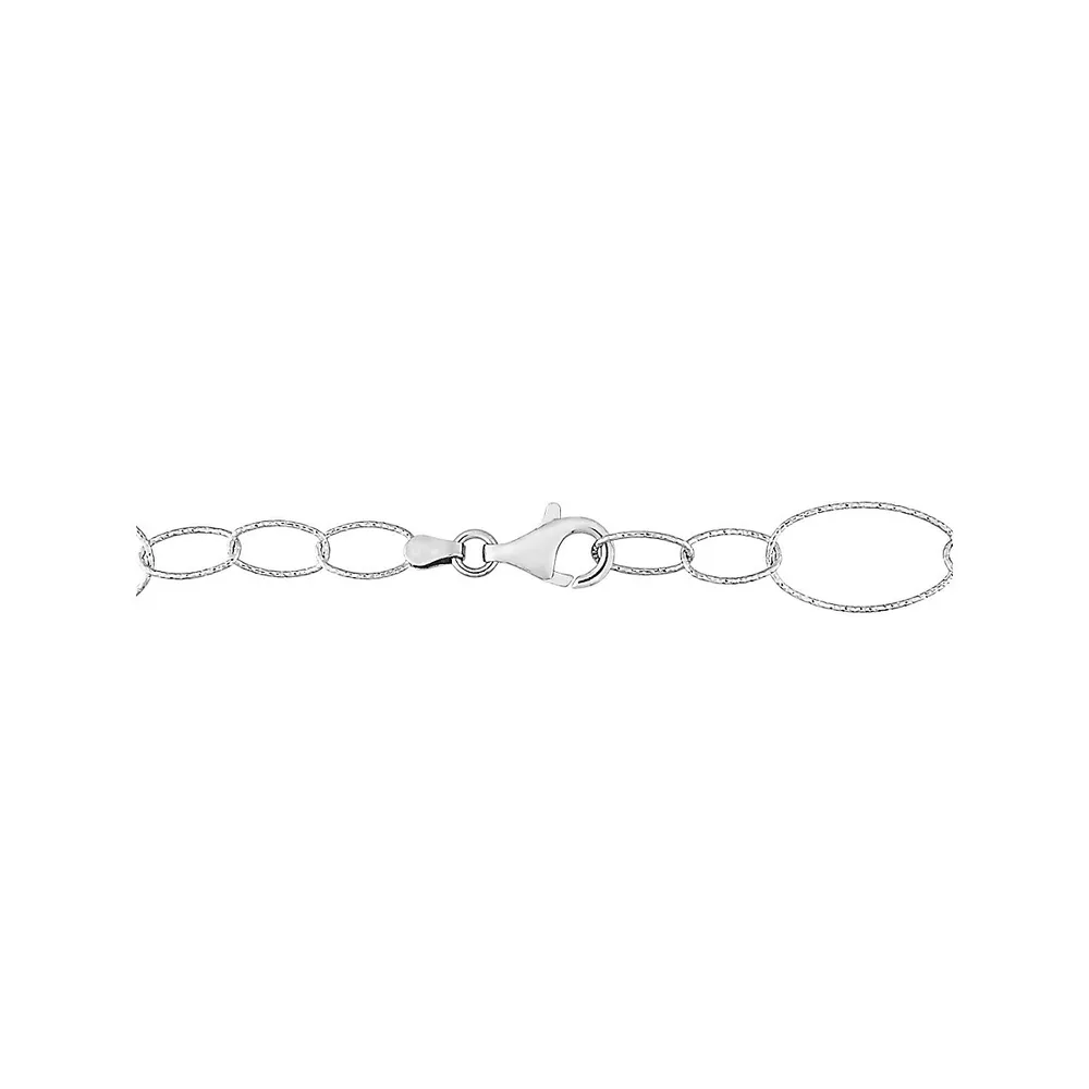 Collier à maillons ovales texturés en argent sterling, 61 cm x 13 MM