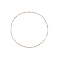 18K Rose Goldplated Sterling Silver Fancy Paper Clip Chain Necklace - 24-Inch x 3.5MM