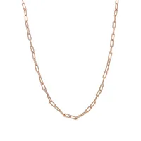 18K Rose Goldplated Sterling Silver Fancy Paper Clip Chain Necklace - 24-Inch x 3.5MM