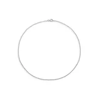 Sterling Silver Oval Ball Chain Necklace - 16-Inch x 1.5MM