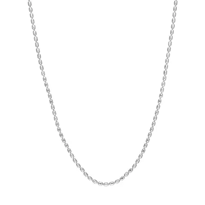 Sterling Silver Oval Ball Chain Necklace