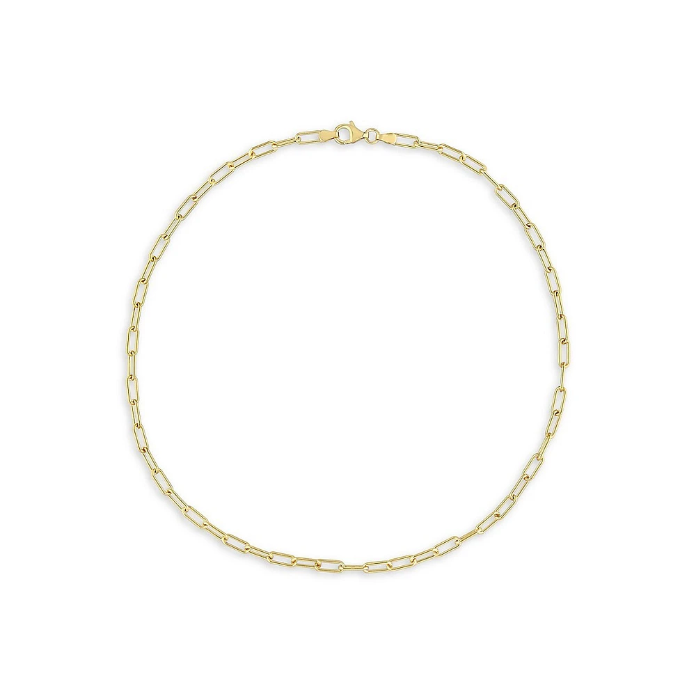 18K Yellow Goldplated Sterling Silver Paperclip Chain Necklace