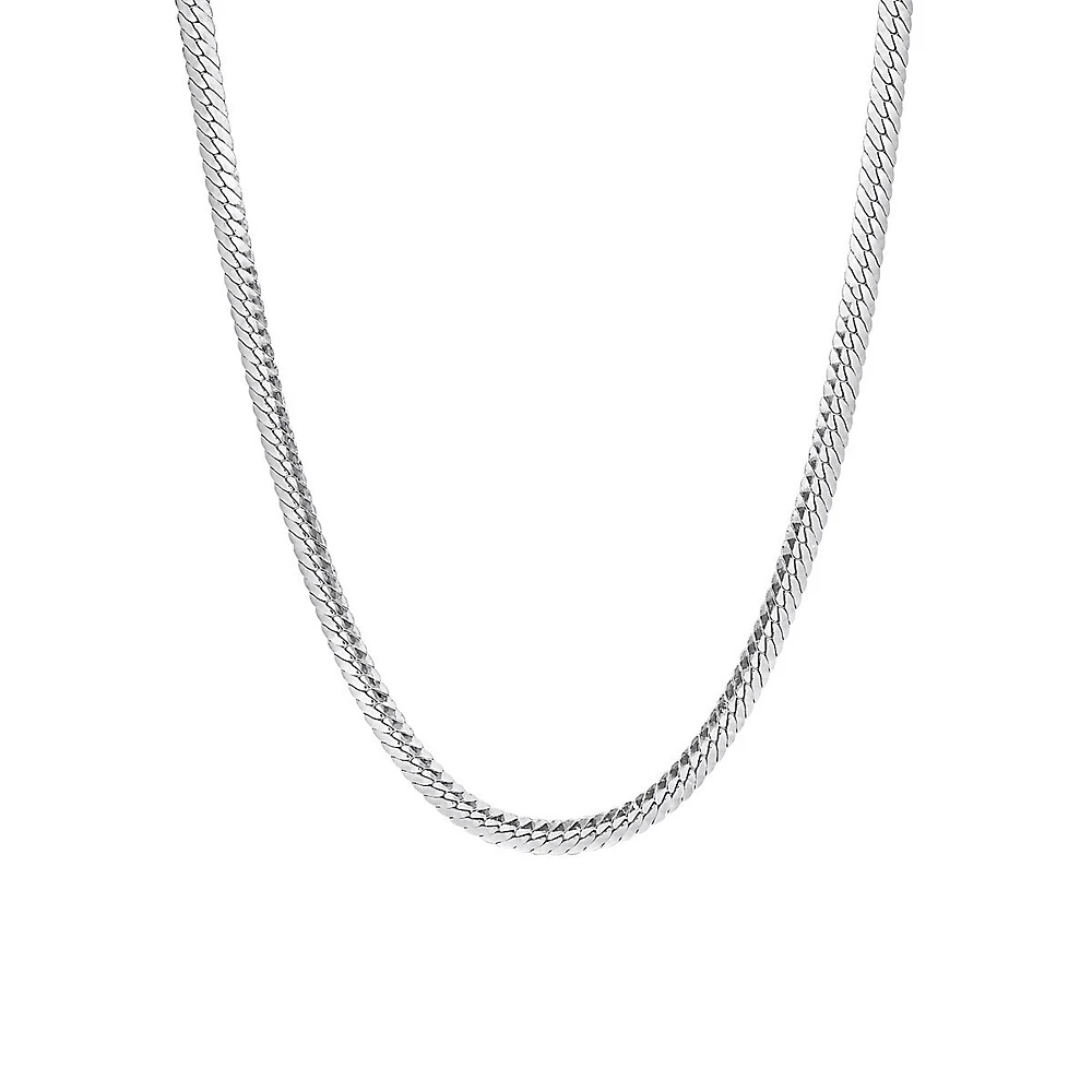 Collier à chaîne à chevrons en argent sterling, 41 cm x 3 mm