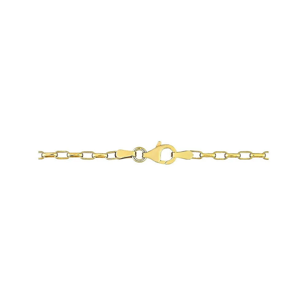 18K Goldplated Sterling Silver Fancy Rectangular Rolo Chain Necklace - 18-Inch